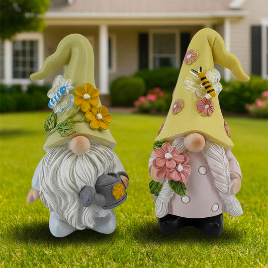 DyerKuLee Spring Garden Gnome Figurines of Resin