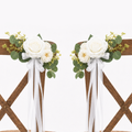 10Pcs Wedding Aisle Chair Decorations for Wedding Ceremony-White
