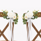 10Pcs Wedding Aisle Chair Decorations for Wedding Ceremony-White