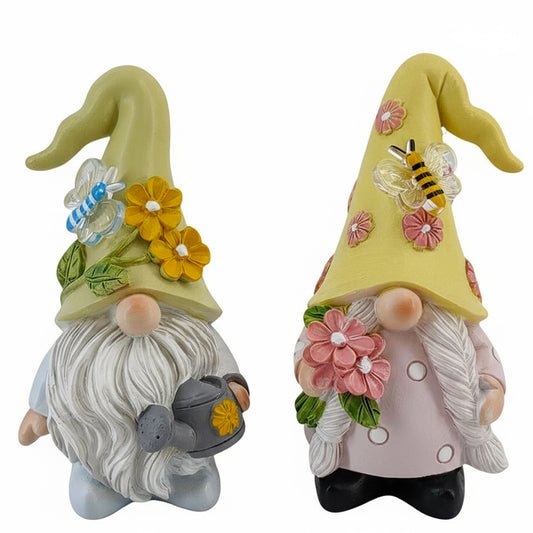 DyerKuLee Spring Garden Gnome Figurines of Resin