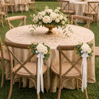 10Pcs Wedding Aisle Chair Decorations for Wedding Ceremony-White