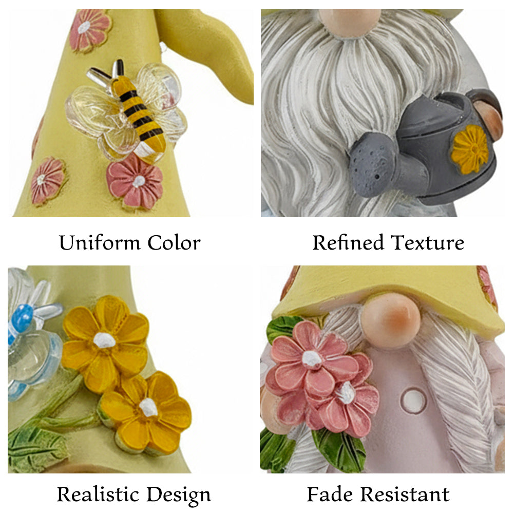 DyerKuLee Spring Garden Gnome Figurines of Resin