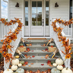 6 Ft Fall Garland for Mantle, Sunflower Autumn Garland with Maple Leaves
