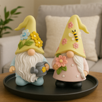 DyerKuLee Spring Garden Gnome Figurines of Resin