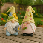 DyerKuLee Spring Garden Gnome Figurines of Resin