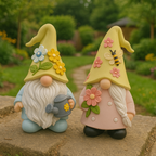 DyerKuLee Spring Garden Gnome Figurines of Resin